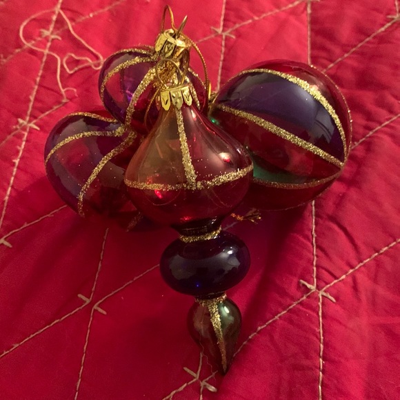 unmarked Other - Beautiful Glass Christmas Ornaments (3) Unmarked